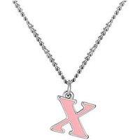 The Love Collection Sterling Silver Enamel Alphabet Charm With Chain - Pink