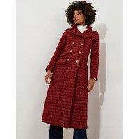 Joe Browns Maya Tweed Maxi Coat - Orange
