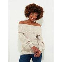 Joe Browns Off-The-Shoulder Jumper Cream - Beige