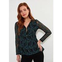 Joe Browns Lace Zip Top - Green