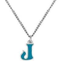 The Love Collection Sterling Silver Enamel Alphabet Charm With Chain - Blue