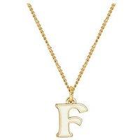 The Love Collection Gold Plated Enamel Alphabet Charm With Chain - White