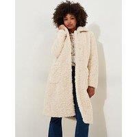 Joe Browns Long Teddy Coat - Cream