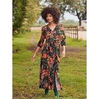Joe Browns Sienna Floral Midi Dress - Black