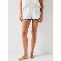 V By Very Rik Rak Side Trim Short - Ivory