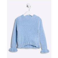 River Island Mini Mini Girls Fluff Knit Jumper - Blue