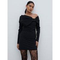 Pretty Lavish Naomi Exaggerated Bow Mini Dress - Black