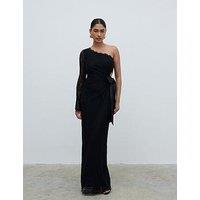 Pretty Lavish Mollie One Shoulder Lace Maxi Dress - Black