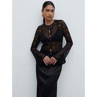 Pretty Lavish Odi Lace Cardigan - Black