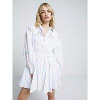 River Island Poplin Shirt Dress - Cream