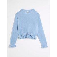 River Island Girls Frill Cropped Jumper - Blue