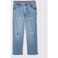 V By Very Girls Wide Leg Denim Jeans - Blue