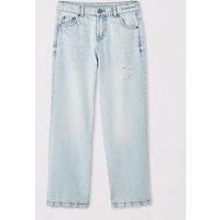 V By Very Girls Wide Leg Denim Jean - Blue