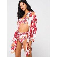 V By Very Oversized Longline Beach Shirt - Print