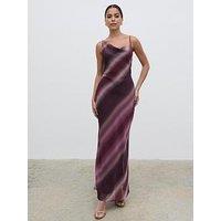 Pretty Lavish Keisha Asymmetric Cowl Maxi Dress - Wine