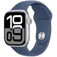 Apple Watch Series 10 (Gps), Silver Aluminium Case With Denim Sport Band - 42Mm