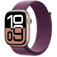 Apple Watch Series 10 (Gps), Rose Gold Aluminium Case With Plum Sport Loop - 46Mm