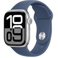 Apple Watch Series 10 (Gps + Cellular), Silver Aluminium Case With Denim Sport Band - 42Mm