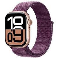 Apple Watch Series 10 (Gps + Cellular), Rose Gold Aluminium Case With Plum Sport Loop - 42Mm