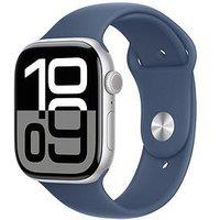 Apple Watch Series 10 (Gps + Cellular), 46Mm Silver Aluminium Case With Denim Sport Band - S/M