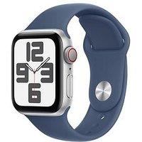 Apple Watch Se (Gps + Cellular, 2024) Silver Aluminium Case With Denim Sport Band - 40Mm