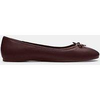 Coach Abigail Leather Ballet Flats - Dark Red