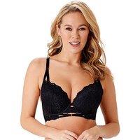 Gossard Suspense Longline Lace Padded Plunge Bra (Second Sizes) - Black