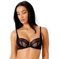 Gossard Rebel Cut Out Embroidered Non Padded Balcony Bra (Second Sizes) - Black