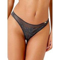 Gossard Glossies Chantilly Lace Thong - Charcoal