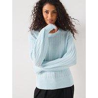 Everyday Textured Crew Neck Jumper - Light Blue