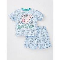 George Pig All Over Print Short Pyjamas - Blue