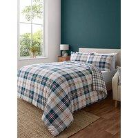 Catherine Lansfield Kelso Check Green Reversible Duvet Cover Set