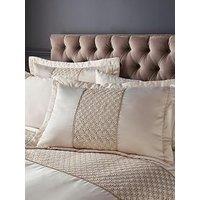 Catherine Lansfield Deco Sequin Quilted Pillowsham Pair In Champagne