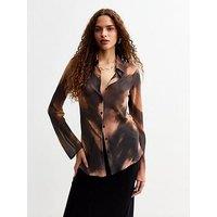 New Look Black Abstract Chiffon Shirt - Print