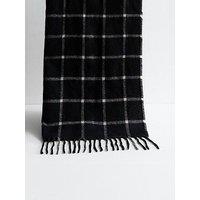 New Look Black Fringed Checked Scarf