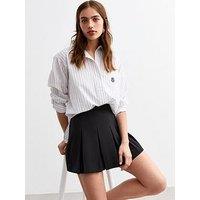 New Look Box Pleat Mini Skirt - Black