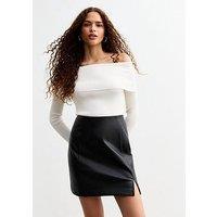 New Look Faux Leather Mini Skirt - Black