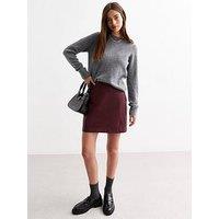New Look Burgundy Faux Leather Mini Skirt - Red
