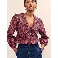 Nobodys Child Ditsy Print Long Sleeve Blouse - Red