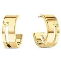 Calvin Klein Womens Calvin Klein Gold Plated Hoop Earrings