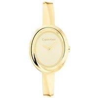 Calvin Klein Womens Calvin Klein Gold Plated Bangle Bracelet Watch