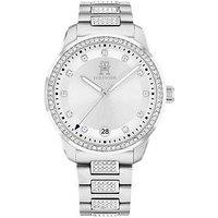 Tommy Hilfiger Womens Stainless Steel Watch With A Crystal Bezel Finish