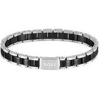 Boss Gents Metal Link Essentials Ss & Black Ip Bracelet