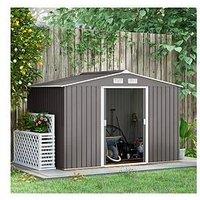 Outsunny 9 X 6Ft Metal Shed With Foundation Ventilation