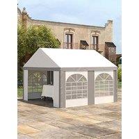 Outsunny 4 X 4M Party Tent, With Sides, Four Windows And Double Doors
