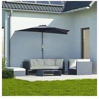 Outsunny Half Patio Umbrella Parasol 2.7M