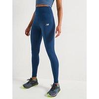 New Balance Womens Running Nb Sleek High Rise Legging 27In - Navy