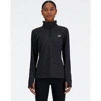 New Balance Womens Running Sport Essentials Space Dye Quarter Zip - Black