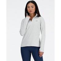 New Balance Womens Running Sport Essentials Space Dye Quarter Zip - Grey