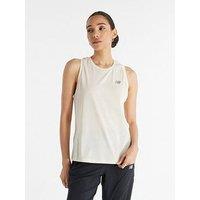 New Balance Womens Running Sport Essentials Heathertech Tank - Beige